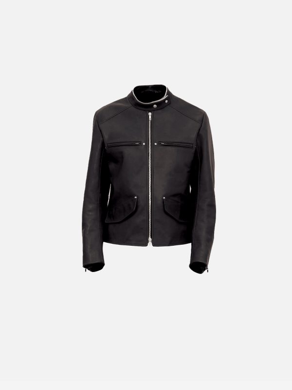 giubbotto biker in pelle