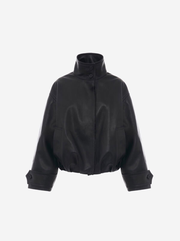 LEATHER BOMBER JACKET