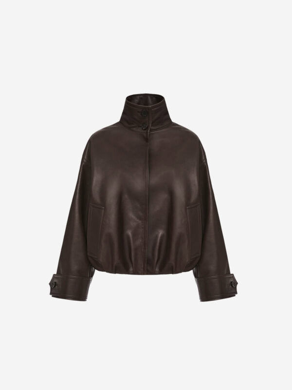 LEATHER BOMBER JACKET