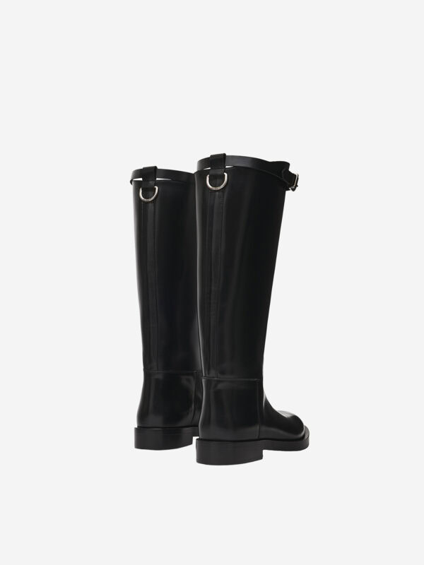 Calfskin riding boots with D-Ring logo and removable belt