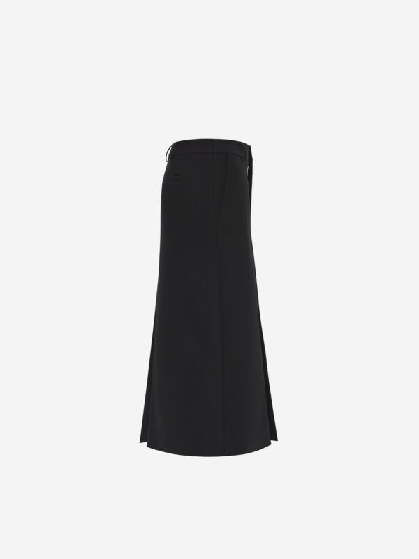 Virgin wool pencil skirt with front slit
