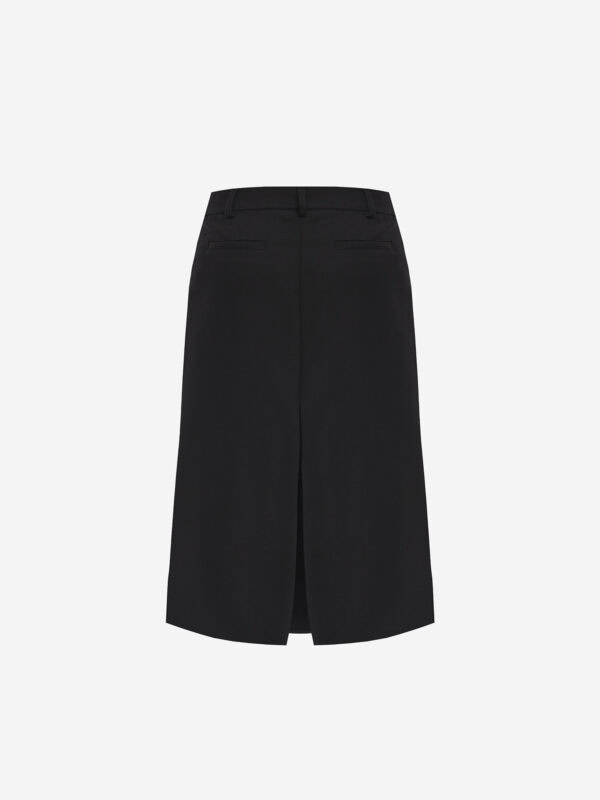Virgin wool pencil skirt with front slit